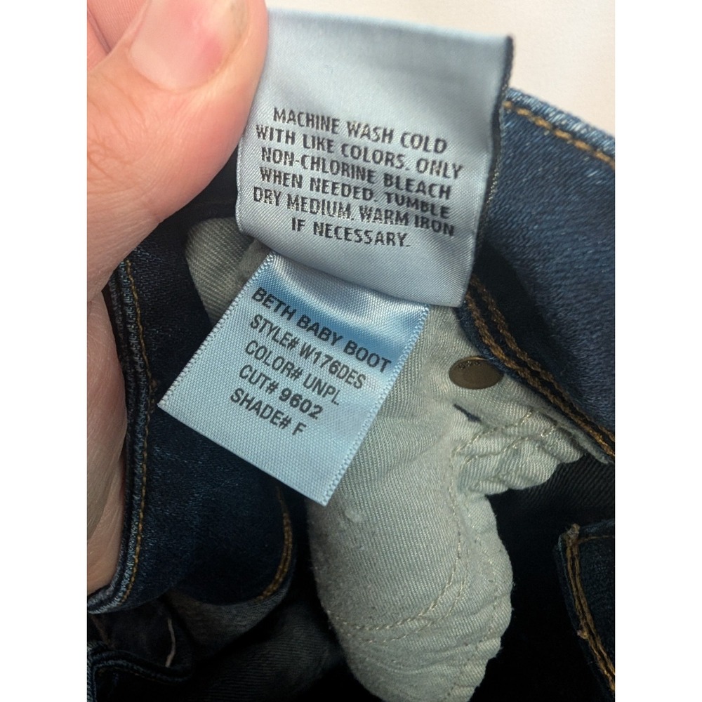 Hudson Jeans Beth Baby Boot Low Rise Back Sawtooth Flap Pockets 26 Buckle Bunny - Picture 10 of 10
